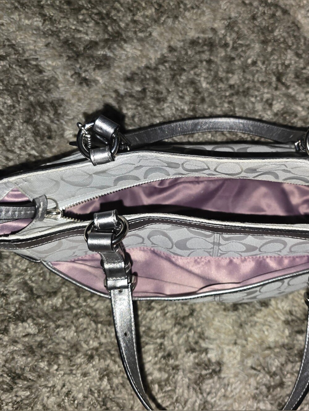 Coach Silver Signature Tote Bag - Picture 4 of 11